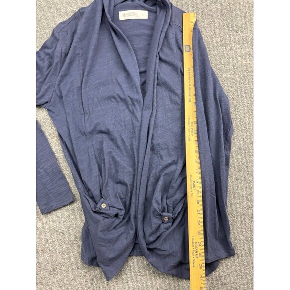 Carve Designs Cardigan Women's L Blue Pockets Open Front Lightweight Cotton - Picture 5 of 8